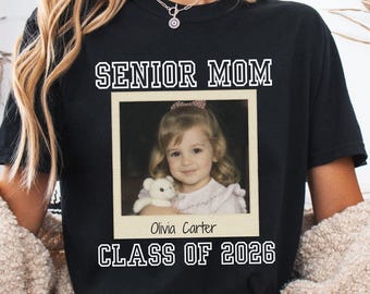 Custom Senior Mom 2026 Vintage Photo Shirt, Class of 2026, Graduation, High School Senior Shirt, Senior 2026 Shirt,Custom Shirt With Picture
