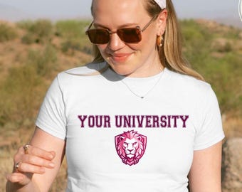 Custom College Logo Baby Tee, Bed Party Gift, Tailgate Game Day Shirt Commitment Day, College Merch Apparel, Personalized Trendy Y2K