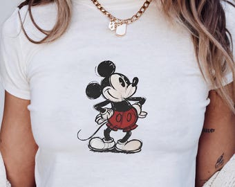Camiseta retro de Mickey Disney para bebé, camiseta clásica de Mickey para bebé, camiseta de Mickey Mouse estilo Y2K de los 90, camiseta clásica de Mickey Mouse con pose, camiseta de viaje a Disneyland