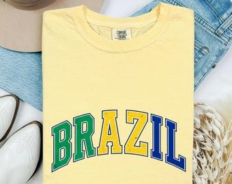Comfort Colors Brazil Shirt, World Cup Brazil Shirt, Brazil Pride T Shirt, Brazil Fan Apparel, Brazil Football Team Fan Tshirt, Brasil Shirt