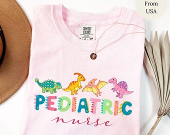 Camiseta de enfermera pediátrica Comfort Colors®, camiseta de enfermera, lindo regalo para enfermera pediátrica, camiseta de enfermera pediátrica, regalo de agradecimiento para enfermeras