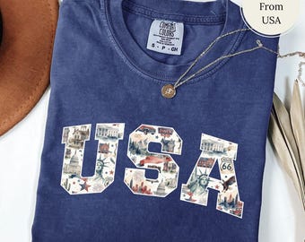 Camiseta Comfort Colors USA Aniversario, Camiseta del Día de la Independencia, Camiseta para celebrar el 250 aniversario, Regalo del 4 de julio del semiquincentenario