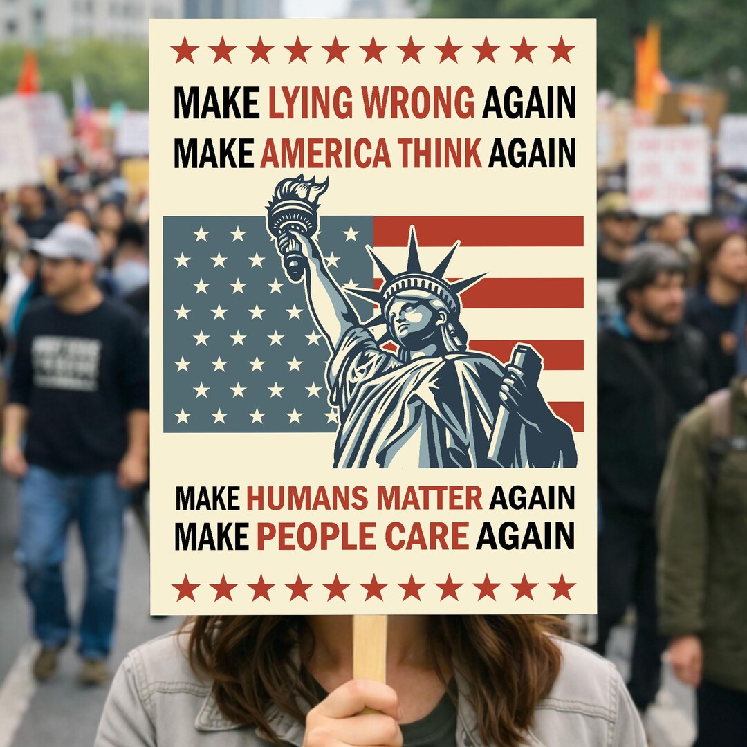 Make Lying Wrong Again Resist Anti Trump Poster Protest March Sign ...