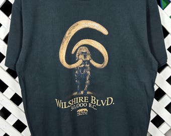 Vintage 1990s Mammoth Museum La Brea Tar Pits Tshirt / Medium