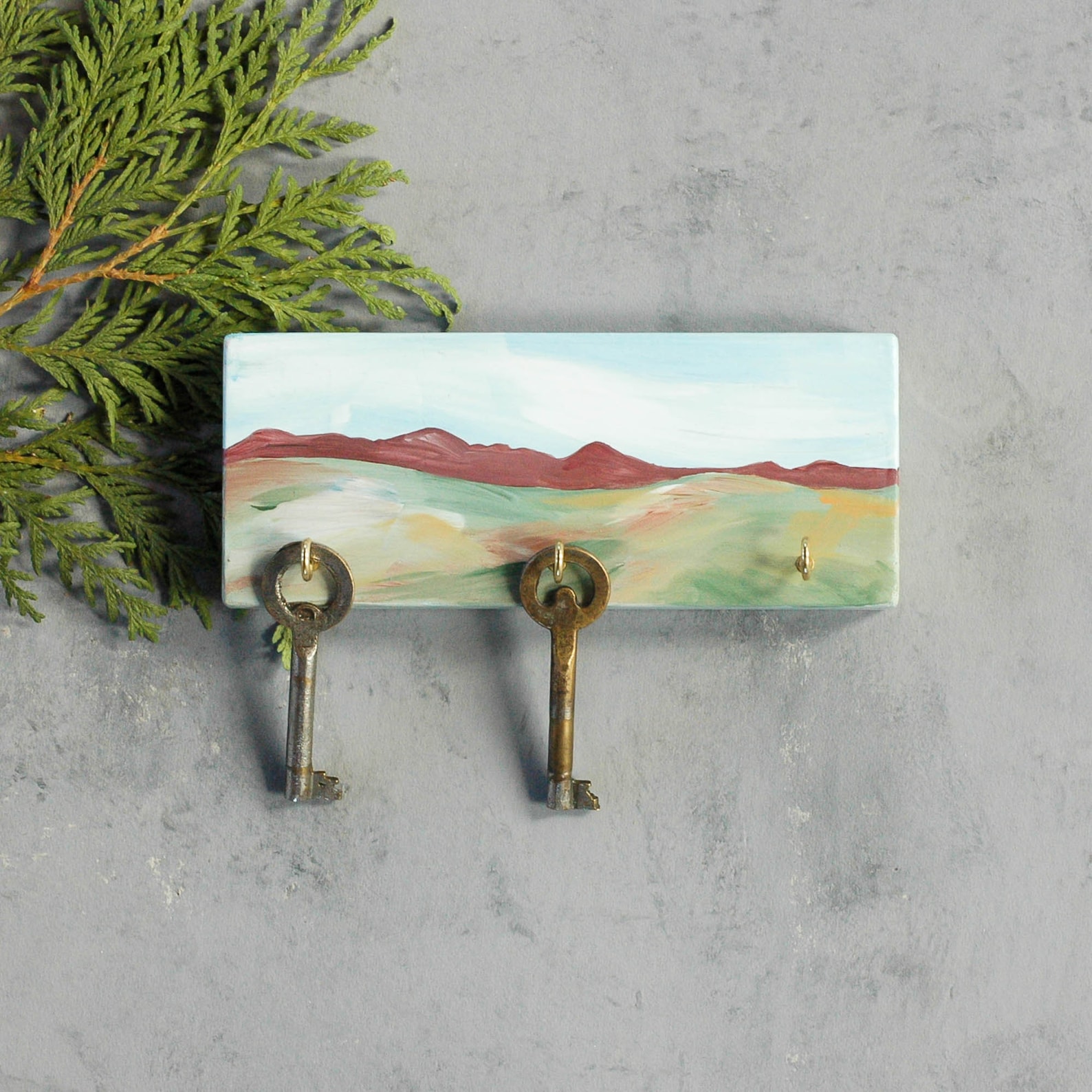 Small Key Holder for Wall Decorative Key Rack Abstract Etsy