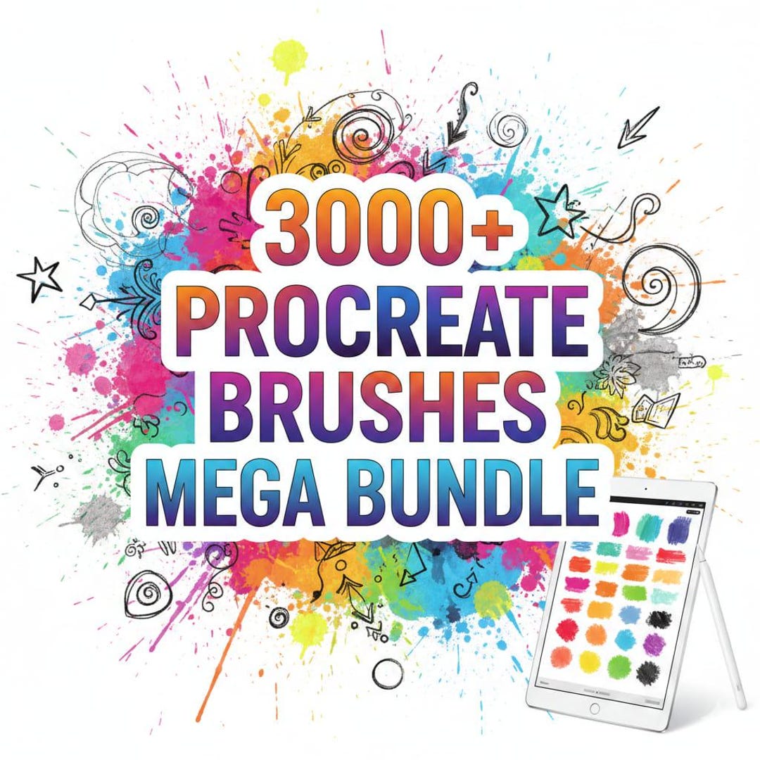 3000+ Procreate Brushes Mega Bundle – Tattoo, Texture, Watercolor ...