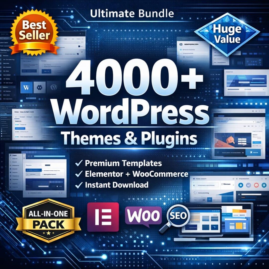 4000+ Wordpress Themes Plugins Bundle | Elementor, Woocommerce, SEO ...