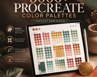 3000+ Procreate Color Palettes | Skin Tones, Pastel, Modern instant Download