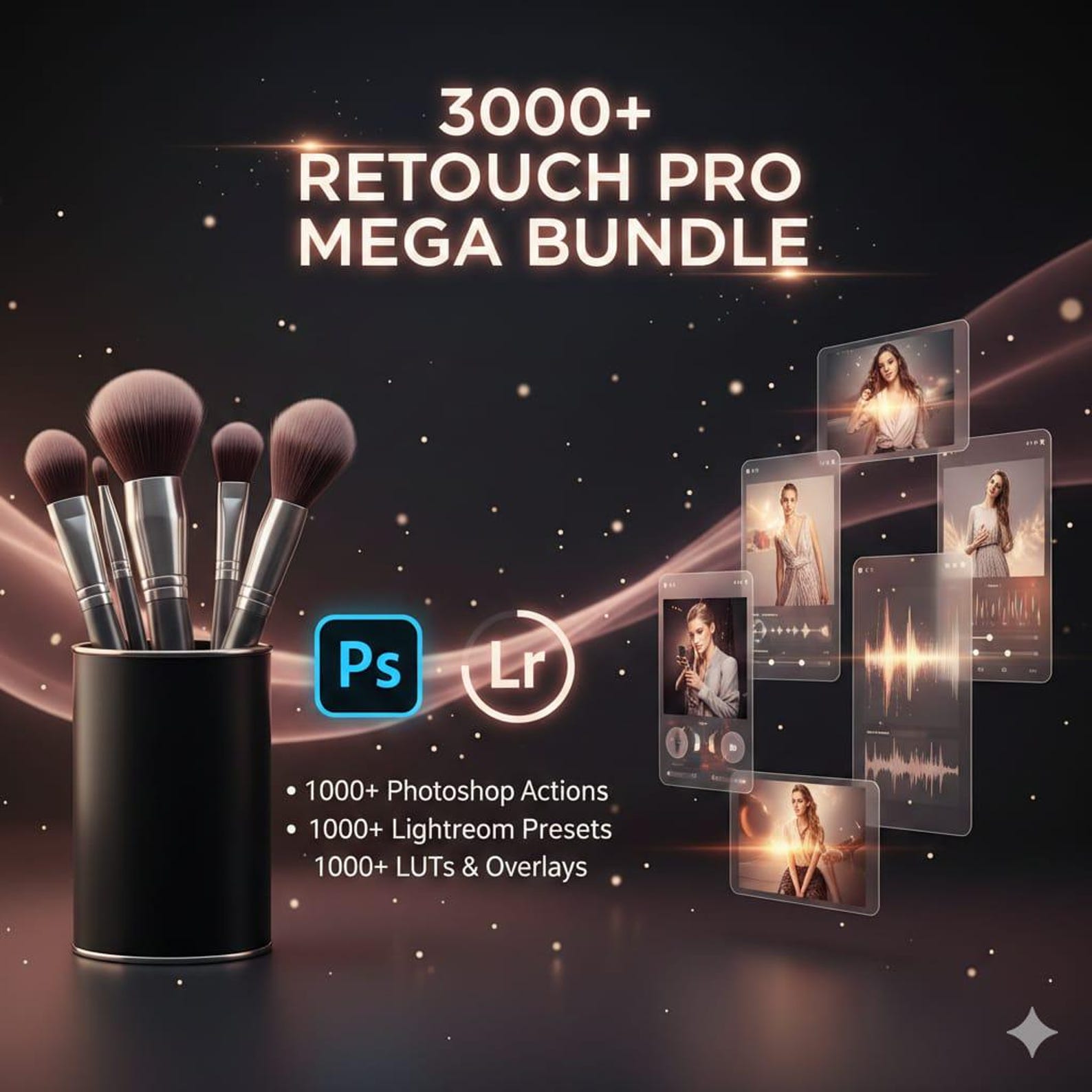 3000+ Retouch Pro Mega Bundle | Photoshop Presets, Actions, Brushes ...