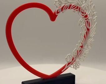 Layered Heart Floral Decor, Romantic Accent, Mother's Day, Valentine's Day, Anniversary Gift