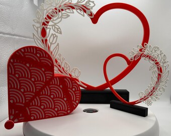 Layered Heart Floral Decor, Romantic Accent, Mother's Day, Valentine's Day, Anniversary Gift