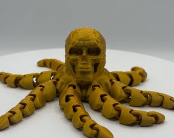 Skull Octopus Flexi as a Death Whistle Articulated Fidget Toy and Gothic Home Decor