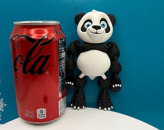 Oversized Articulated Panda Magnet, 3D Printed Locker Decor