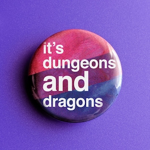 Dungeons AND Dragons Bi Pride Button Pin Classic