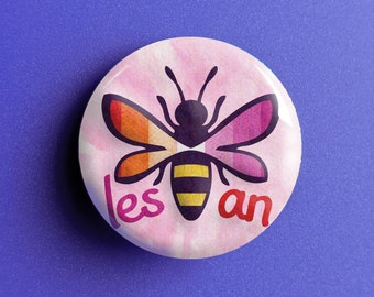 Les Bee An - Lesbian Pride Button Pin