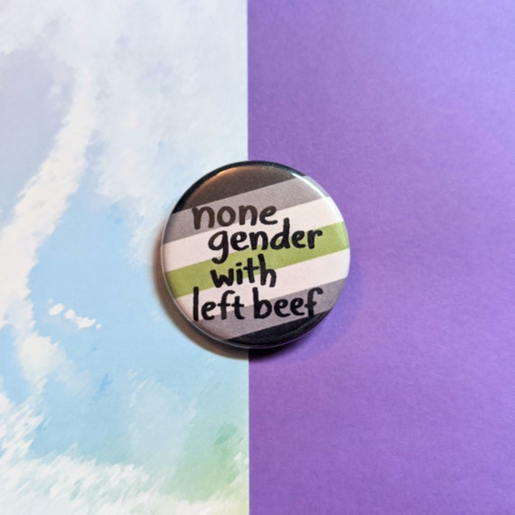 None Gender With Left Beef Agender Pride Button Pin Etsy None Gender With Left Beef Agender Pride Button Pin Etsy