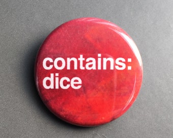 Contains Dice - Button Pin