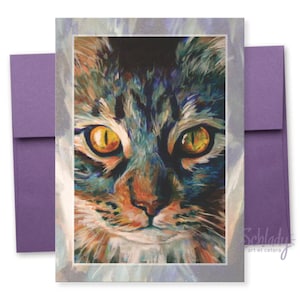 Son manteau d’hiver - Cat Art Notecard