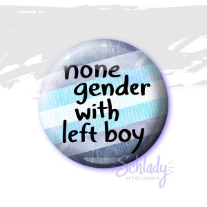 None Gender with Left Boy - Demiboy Pride Button Pin