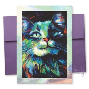 Shadow Grin - Carte pour notes avec art de chat