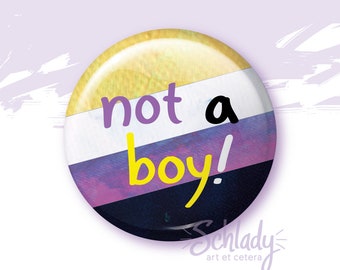 Not a Boy - Nonbinary Pride Button Pin