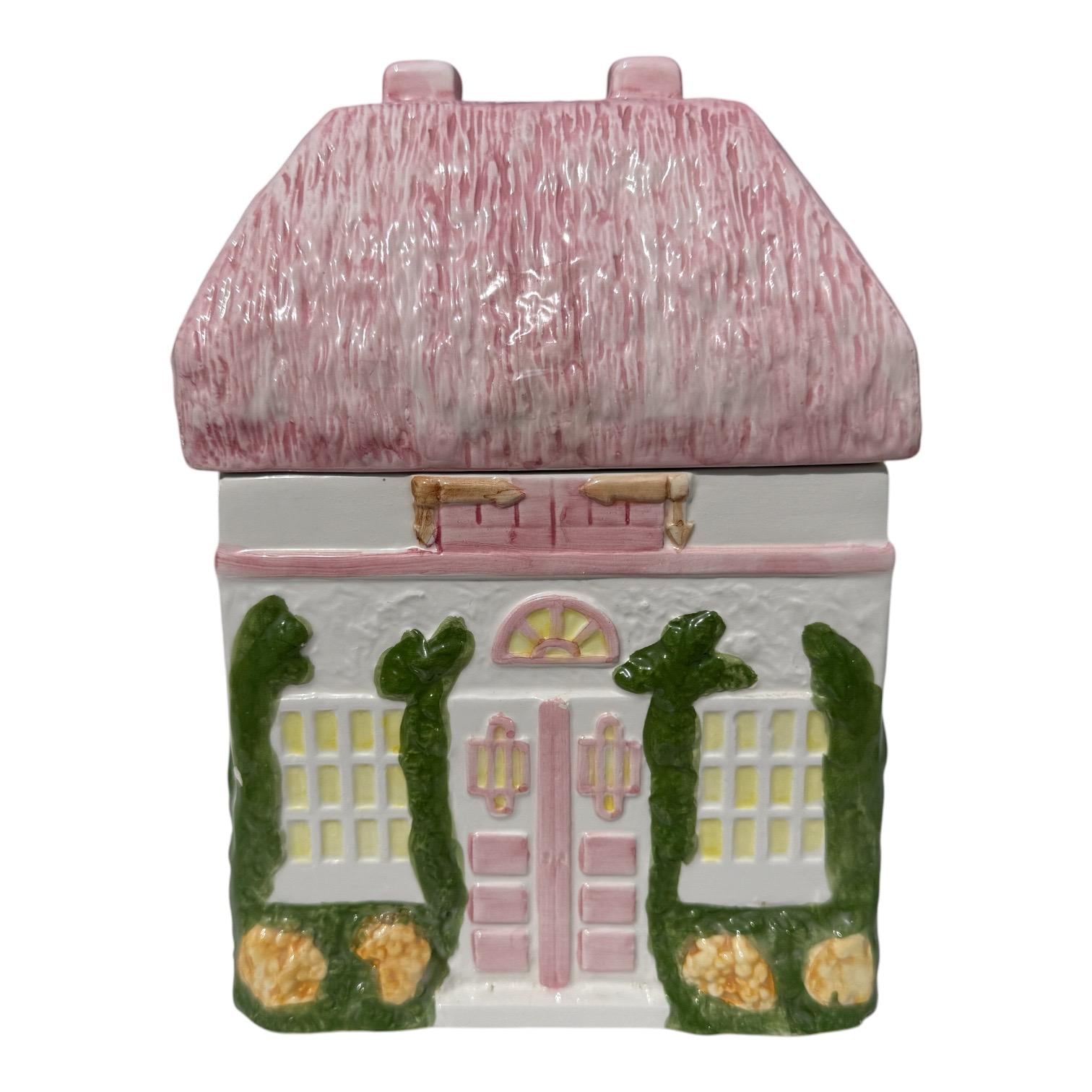 Vintage Cottage House Planter Pink Cottage Ceramic Cachepot Cottagecore…