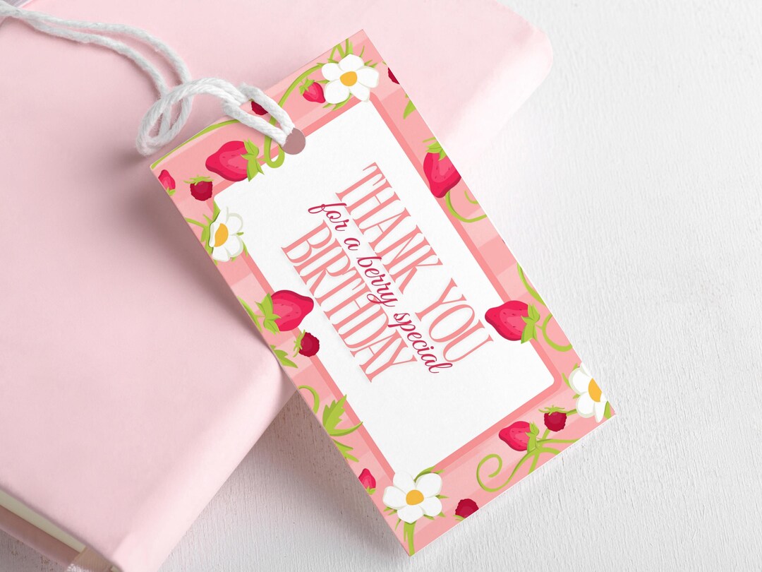 Raspberry Name Tag Berry Special Birthday Favor Tags | Strawberry and Raspberry Party ...