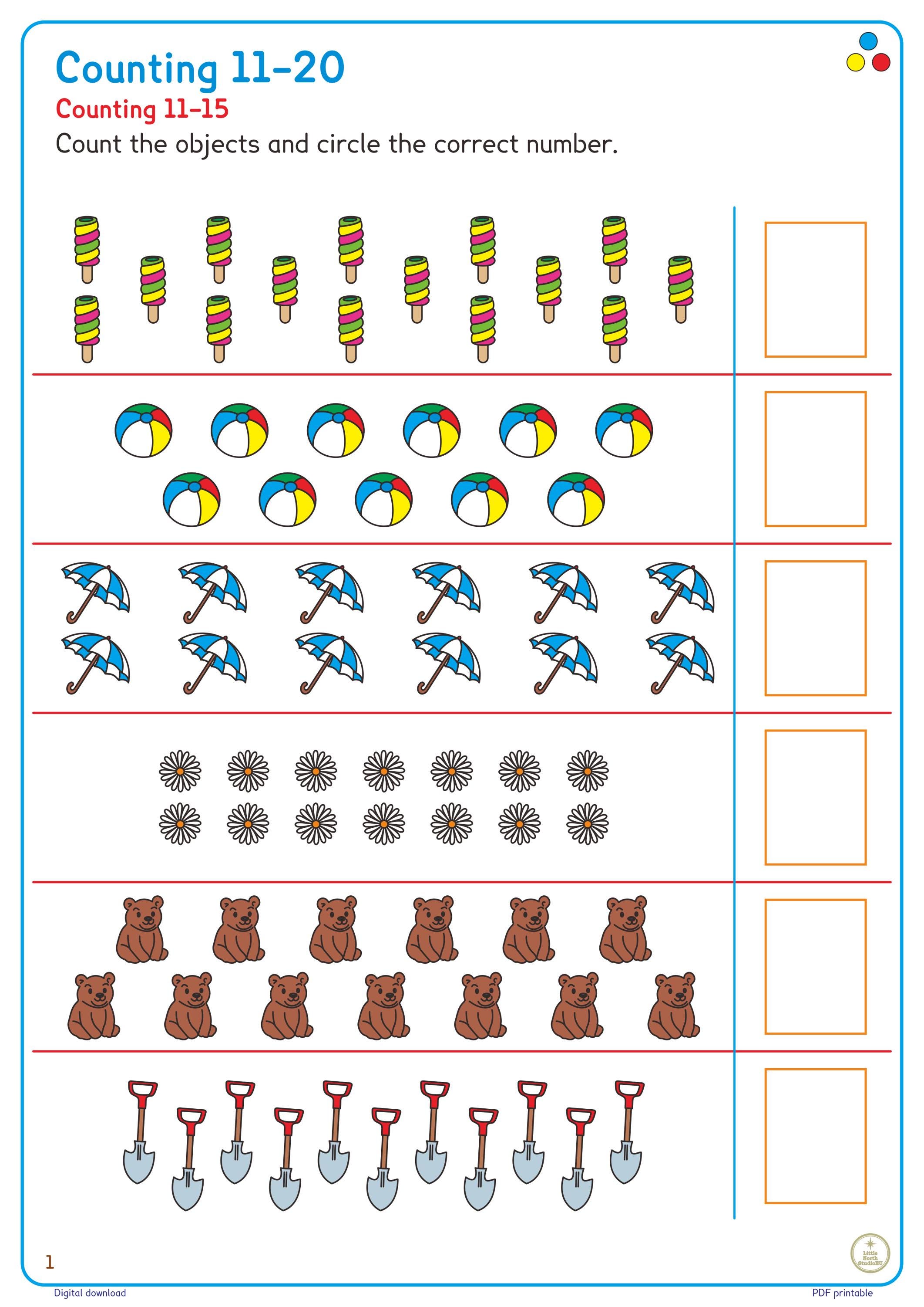 Counting Bundle 1–20 | Preschool Math Worksheets | Number Tracing ...