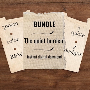 Quiet Burden Poem & Quotes Prints | Minimalist Therapy Wall Art (Digital Download)