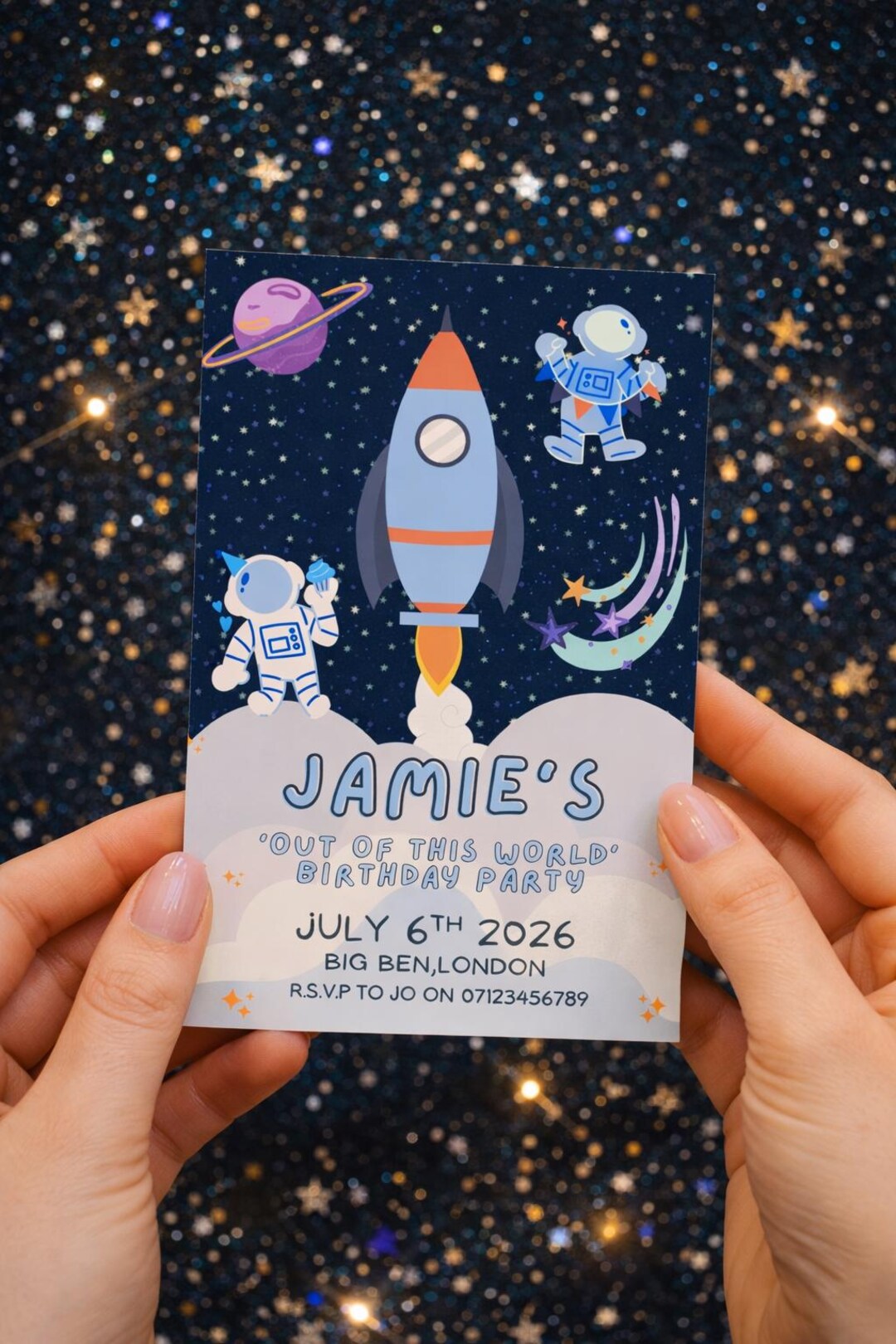 Rocket Inviation Space Themed Invitation | Rockets and Astronauts | Planets | Editable ...