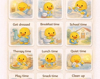 Visual Routine Cards for Kids/ Daily Schedule for Autism, ABA & Toddlers