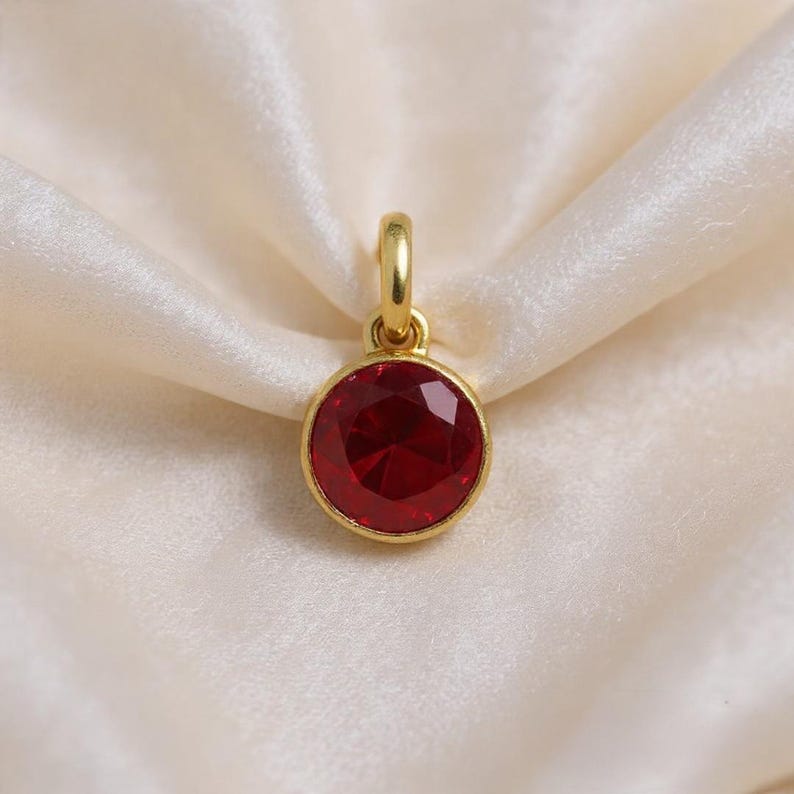 Charming Ruby Red Ruby Charm, 18k Solid Gold Charm, Ruby Gold Charm, Handmade Gold ...