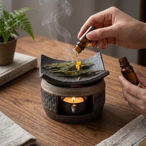 Achtsames Geschenk Keramik Ölbrenner | Zen Candle Aroma Diffusor