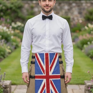 Męski luksusowy kilt użytkowy z flagą Wielkiej Brytanii