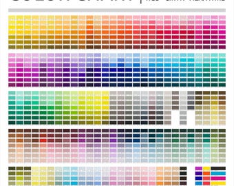 Tabella colori stampabile (formato A0 consigliato) | Guida ai colori RGB CMYK HEX | Poster con tabella colori per progettazione grafica e stampa