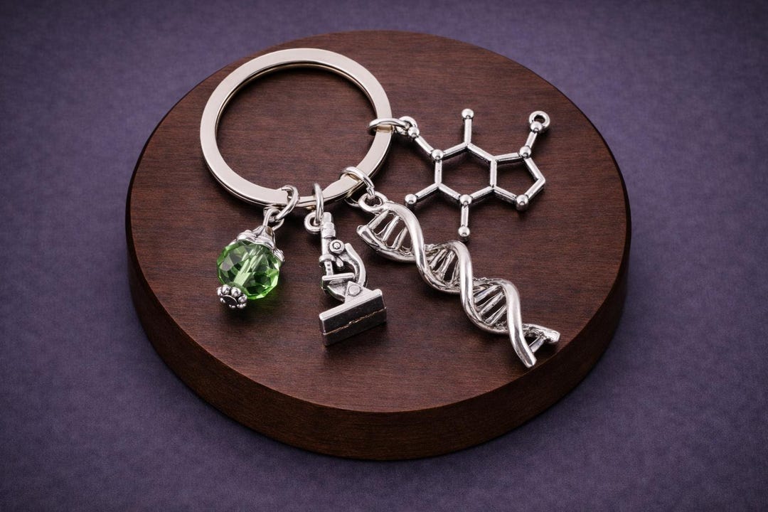 DNA Molecule Microscope Keychain, Science Biology Gift for Researcher ...