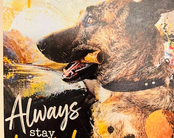 German Shepherd Card – Painterly Dog Portrait, Pet Sympathy Greeting
