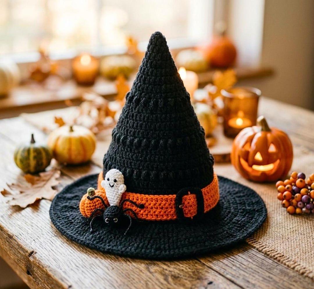 Crochet Witch Hat Pattern | Amigurumi Halloween Decoration (PDF) - Etsy UK