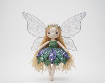 Crochet Fairy Doll Pattern | Amigurumi Leaf Dress with Wings (PDF Pattern)