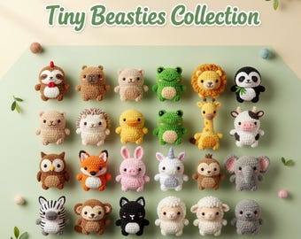 Amigurumi Animal Crochet Pattern PDF | Tiny Beasties Collection