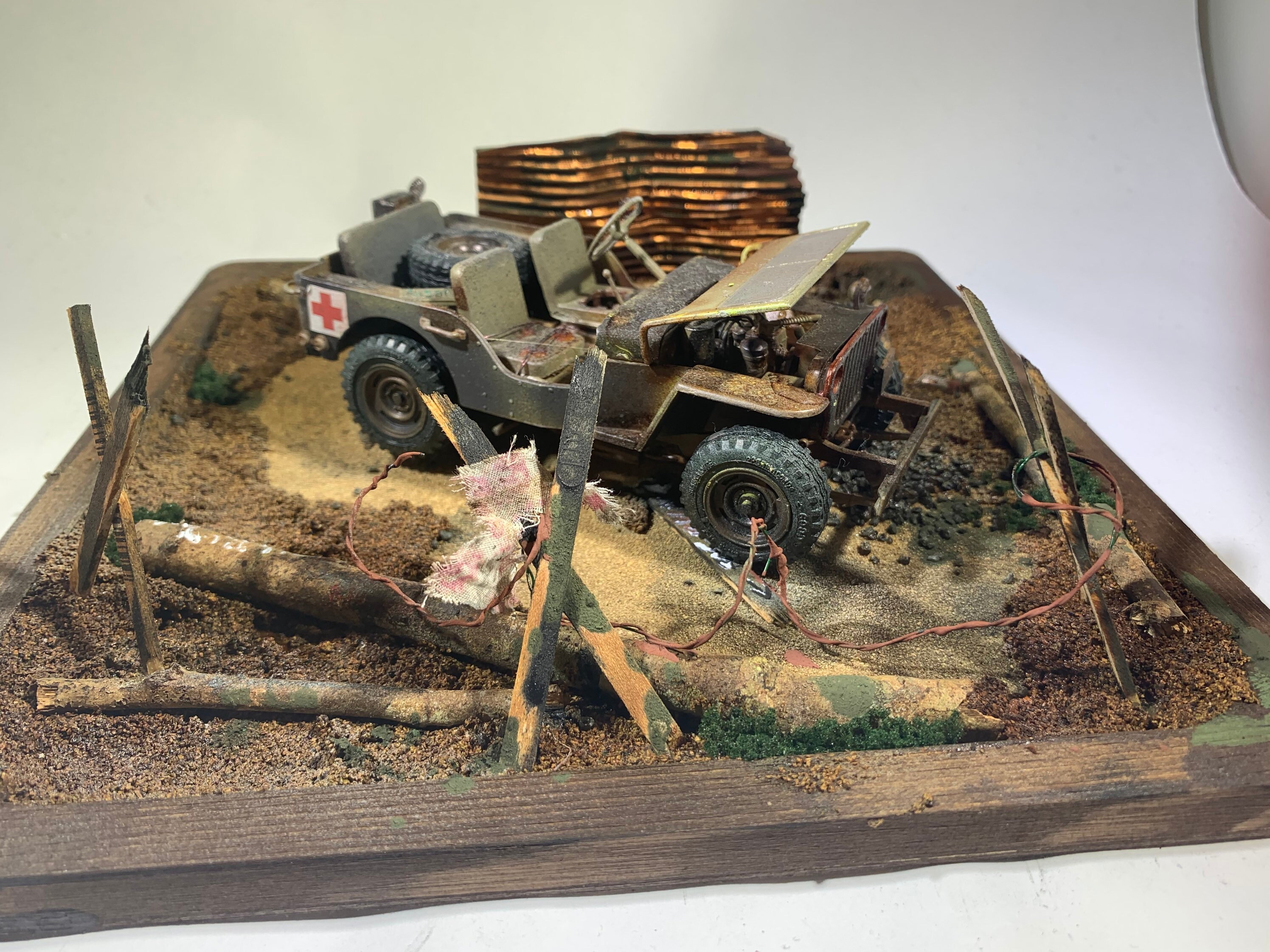 Jeep, 124scale, Ratrod, Ooak, Junkermodel, Military Diorama 