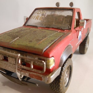 4x4Truck,1/24 Scale Model, Rusted Datsun ,Red Pickup Truck,OffRoad Truck,ScaleModelCar,HandmadeModel,JunkedPlastic,DatsunPickup,barnfind image 1