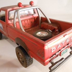 4x4Truck,1/24 Scale Model, Rusted Datsun ,Red Pickup Truck,OffRoad Truck,ScaleModelCar,HandmadeModel,JunkedPlastic,DatsunPickup,barnfind image 5