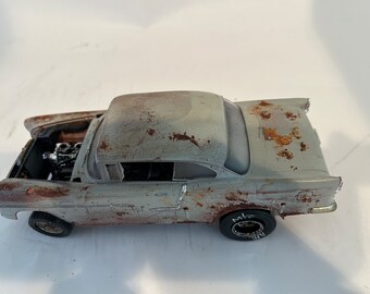 1955 Chevy belair, drag car , Classicwrecks, rat rod, 124scale, junkermodel, junkyard, chevrolet, scalemodel.