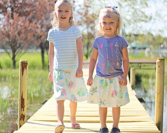 La gonna Summer Love: gonna semplice lavorata a maglia con pantaloncini e tasche! Modello digitale da cucito stampabile