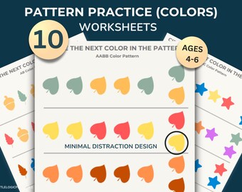 Color Pattern Worksheets for Preschool – Circle the Next Color – Visual Logic PDF Ages 4–6
