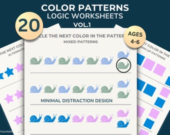 Color Pattern Worksheets for Preschool – Visual Logic Patterns Ages 4–6