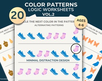 Color Pattern Worksheets for Preschool – Visual Logic Patterns Ages 4–6 (Volume 2)