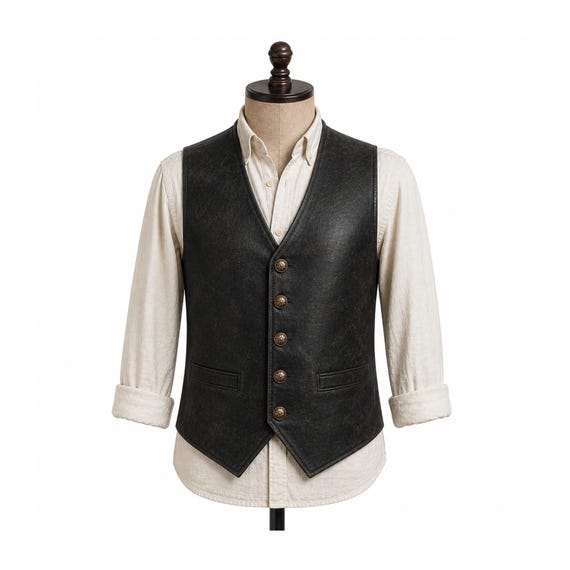 Pirate Leather Vest Men, Steampunk Leather Vest, Vintage Distressed Leather Vest, Renaissance Medieval Vest, Handmade Leather Waistcoat Men