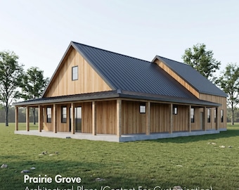 Barndominium-huis 45 x 90 met garage | Plattegronden moderne boerderij | Kaderplannen met 3 slaapkamers | Plattegronden schuur - 4000SQFT volledige boog